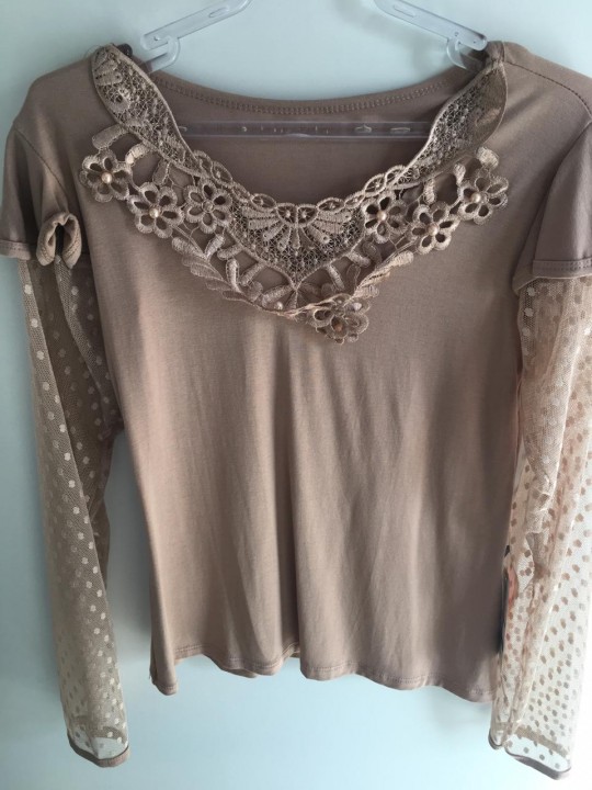 Blusa meia estação feminina nude