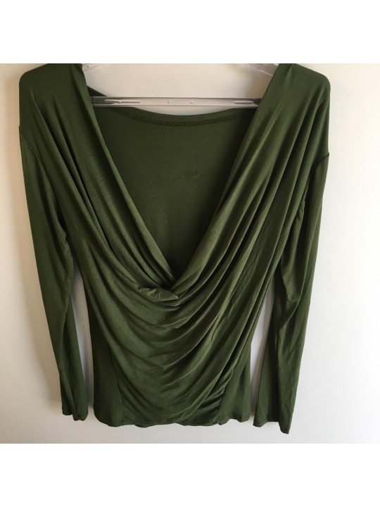 Blusa transpassada verde militar  