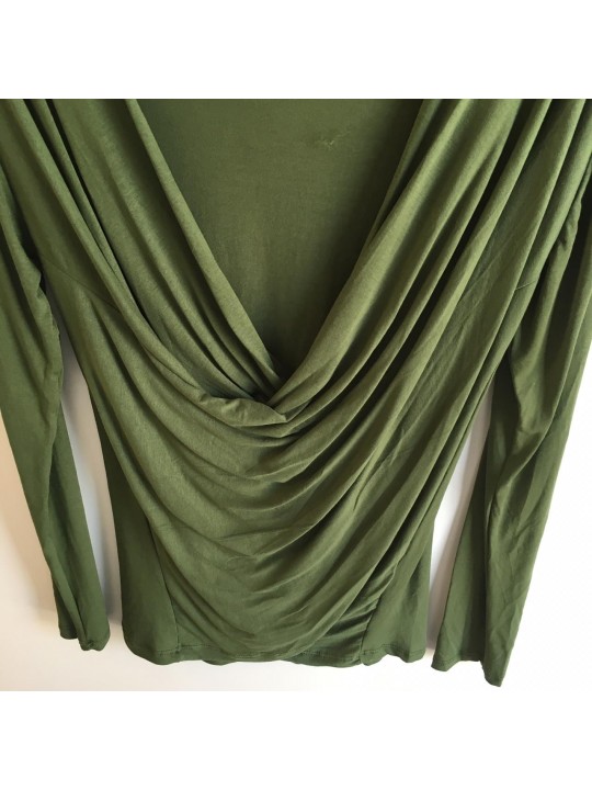 Blusa transpassada verde militar  