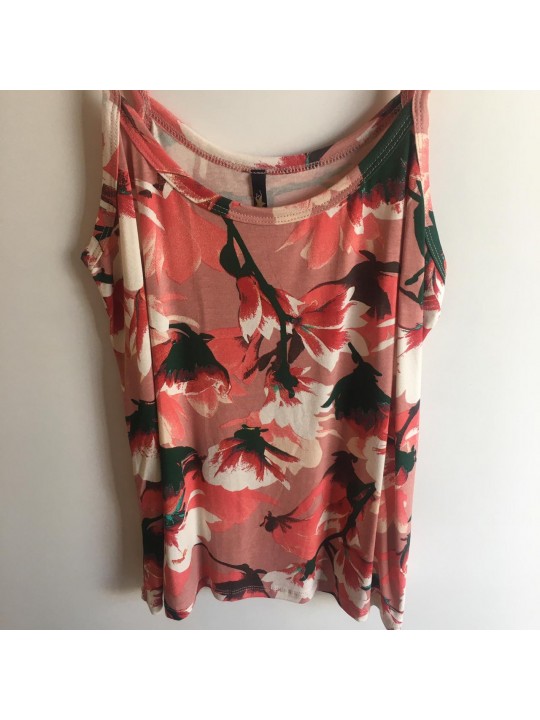 Blusa alça floral rosa  