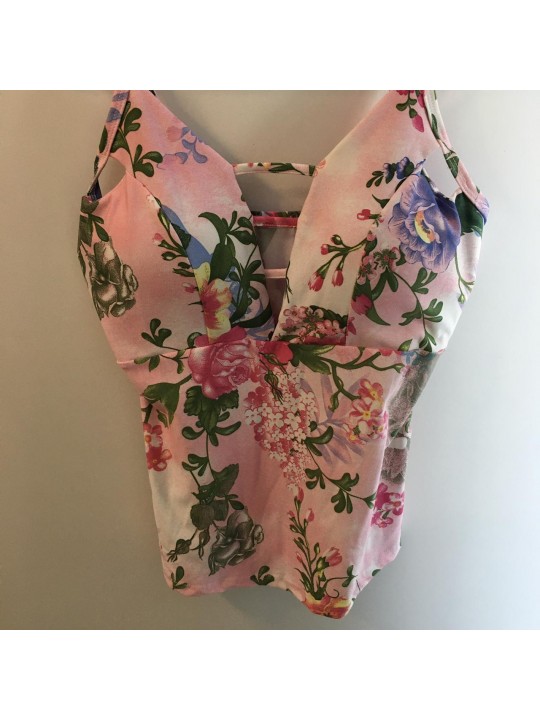 Blusa de alça com bojo rosa   