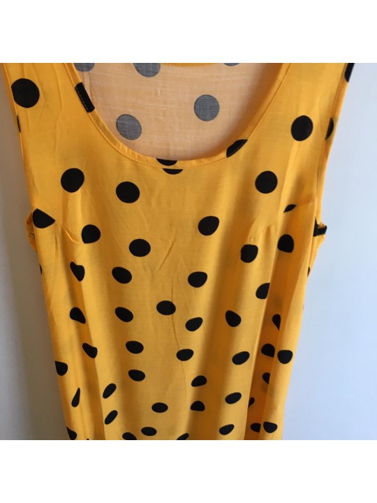 Vestido amarelo com bolinhas   