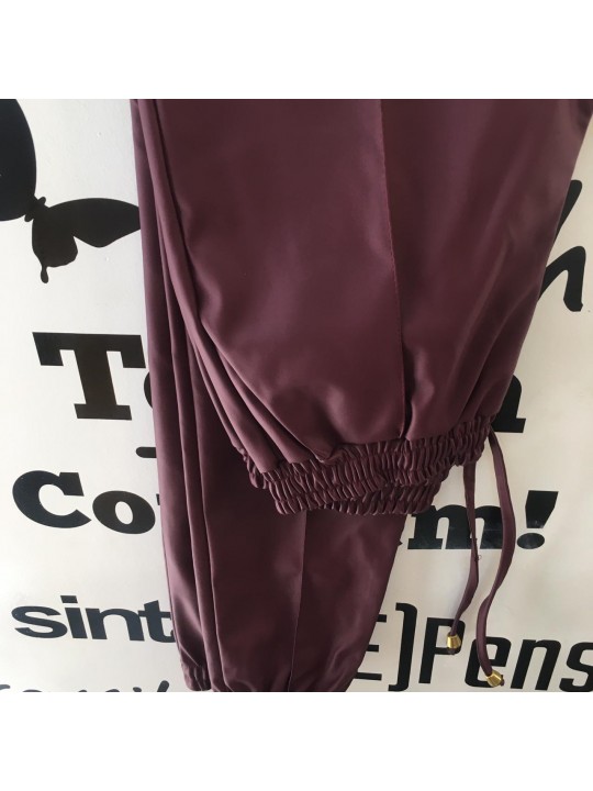 Calça Jogger Courino Vinho  