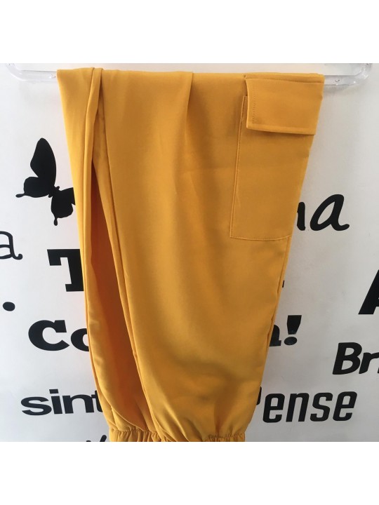 Calça Jogger Amarela  Contém Bolso 