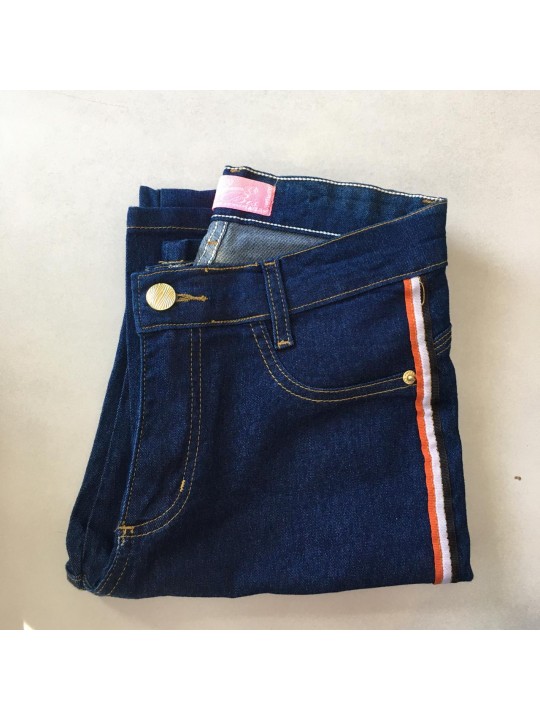 Calça Jeans Basica  Contém Listras nas Laterais    