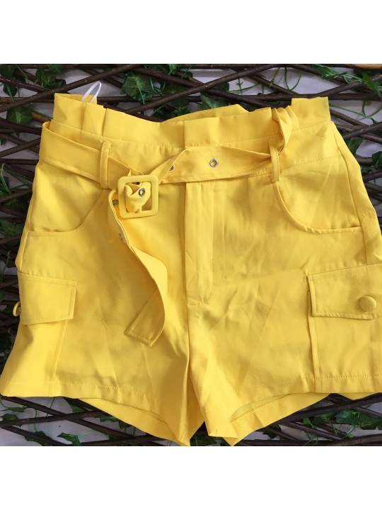 SHORT AMARELO  CONTÉM CINTO  TAMANHO M