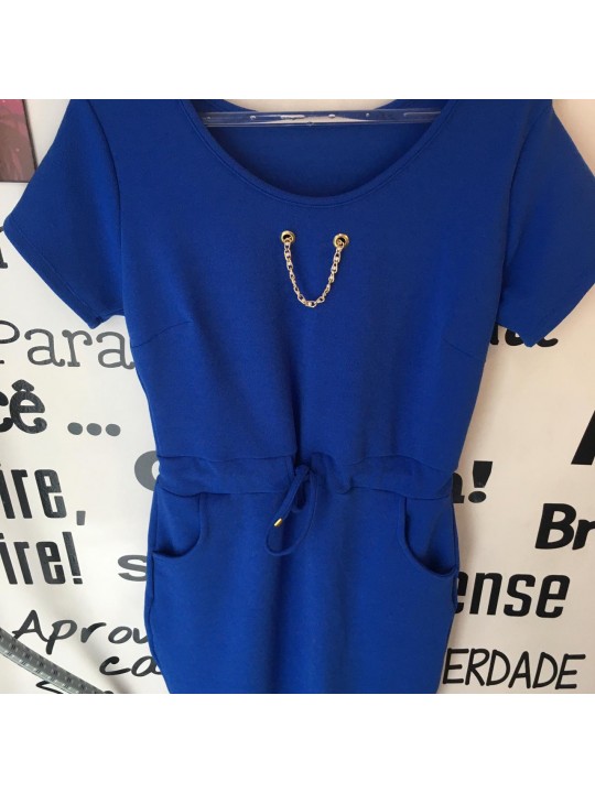 VESTIDO MIDI AZUL  TAMANHO G