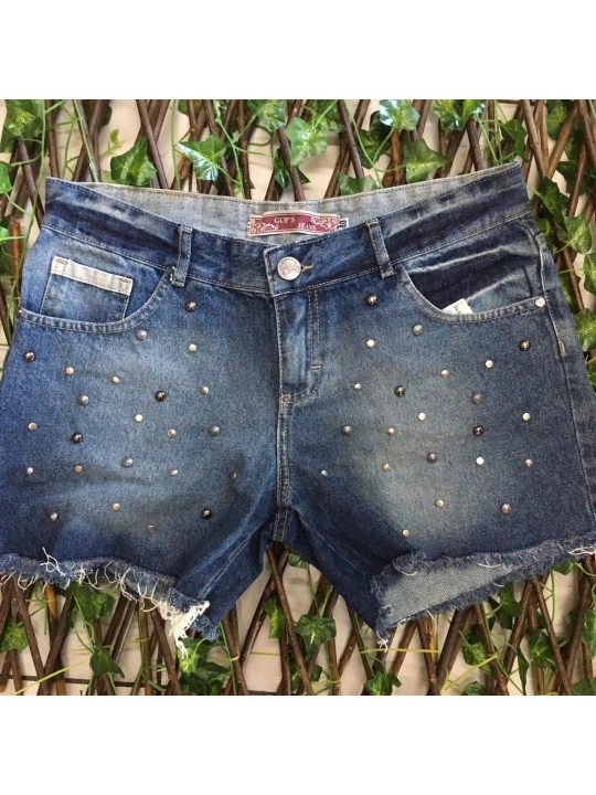 Short jeans com tachinhas  Tamanho 40